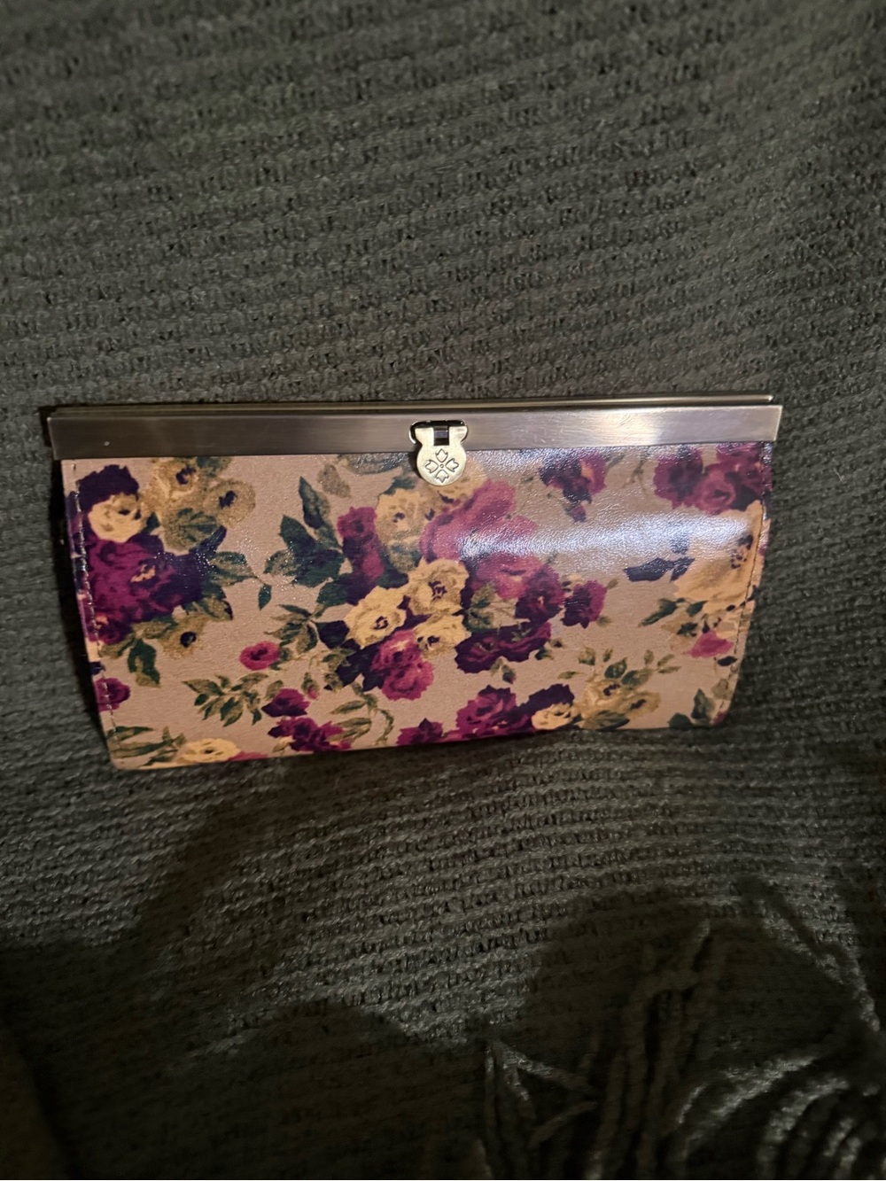 Patricia Nash Floral Frame Clutch in Pink, Purple and Cream